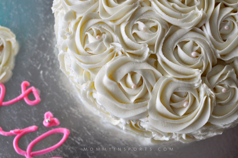 Rosette cake overhead