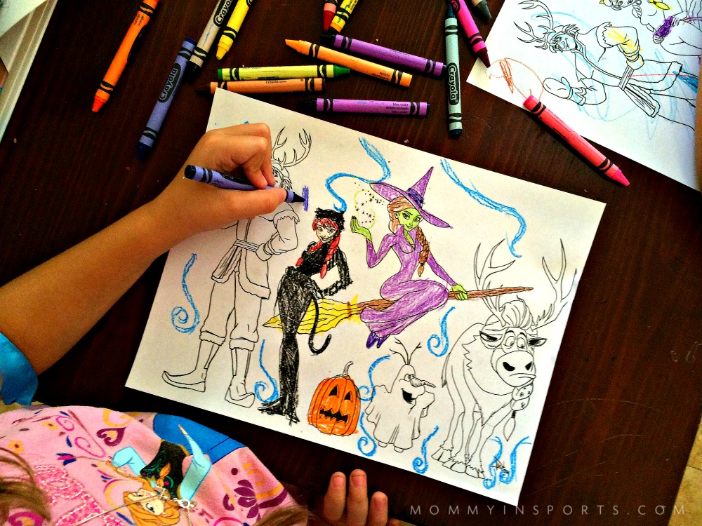 frozen characters coloring pages halloween