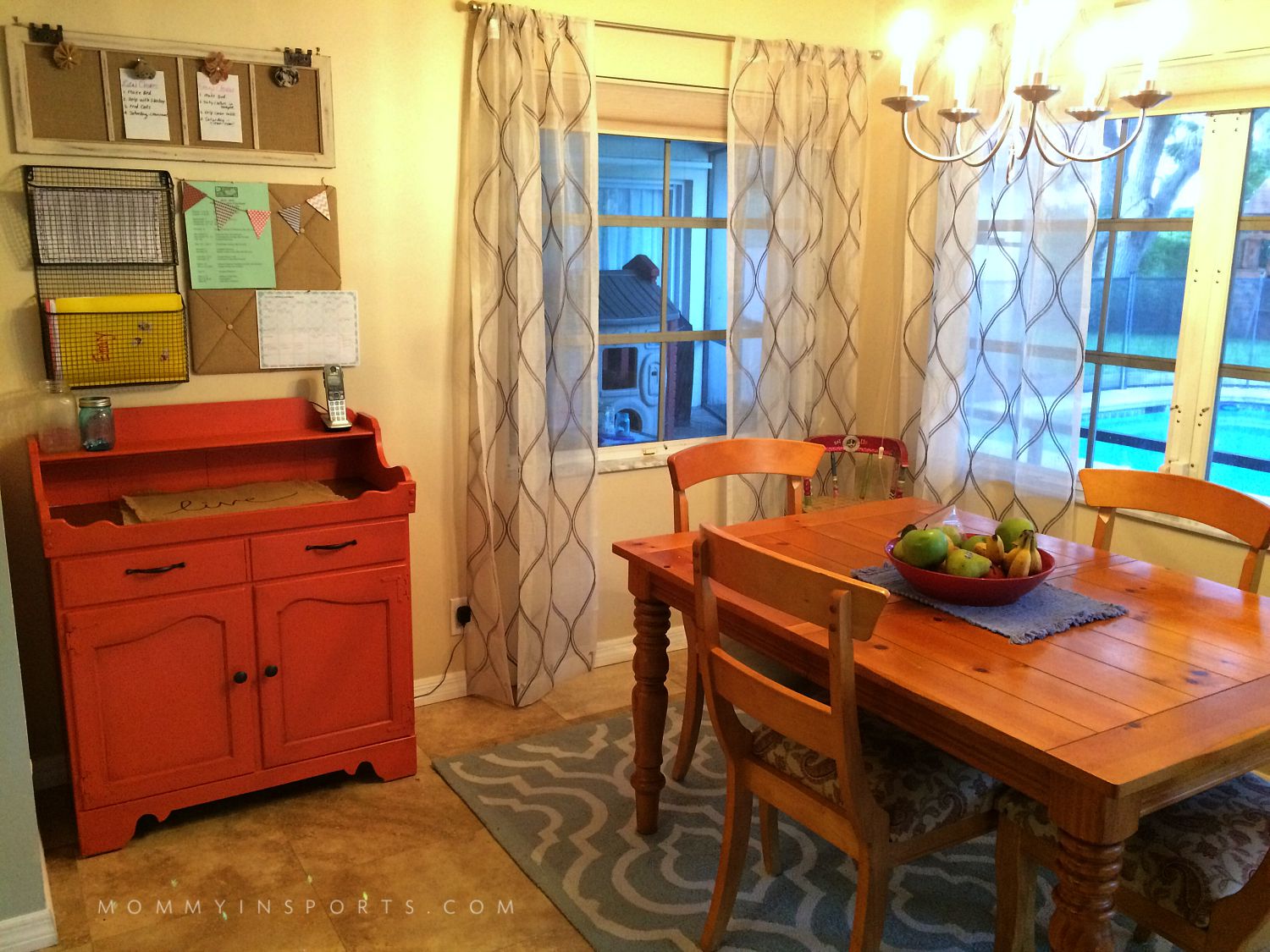 wall organizer in kitchen farmhouse