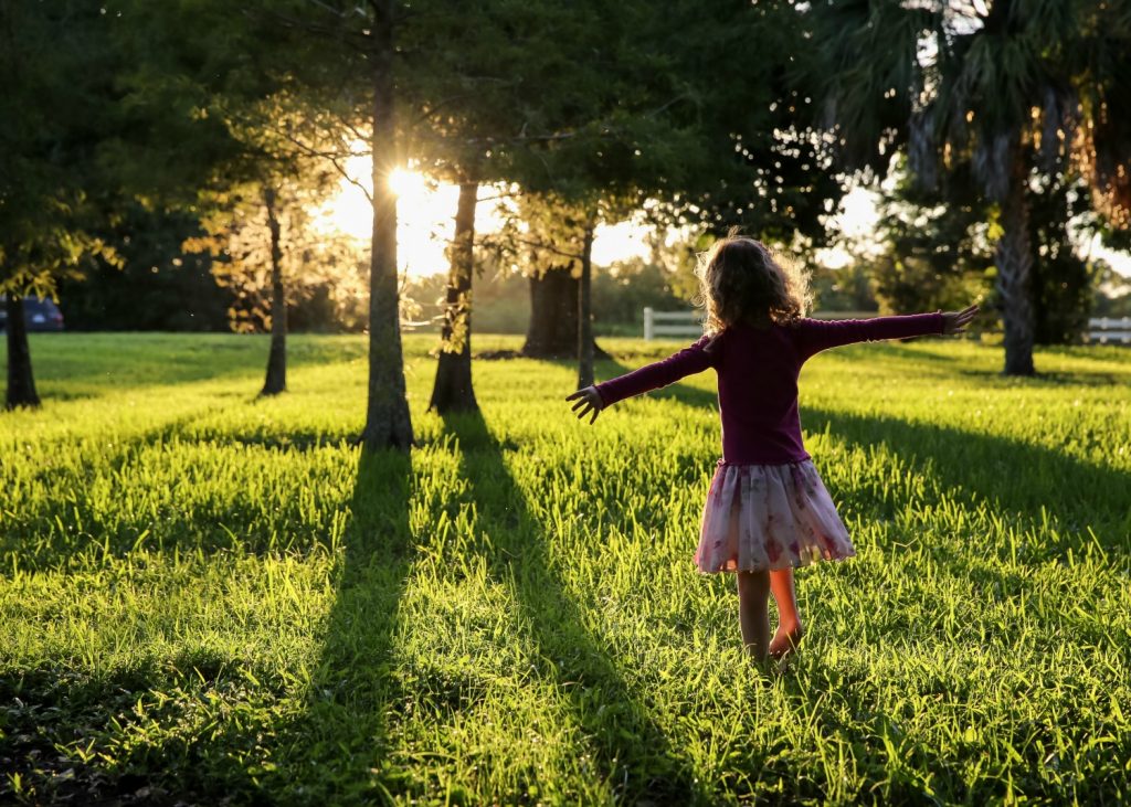 Emy flying in the forest