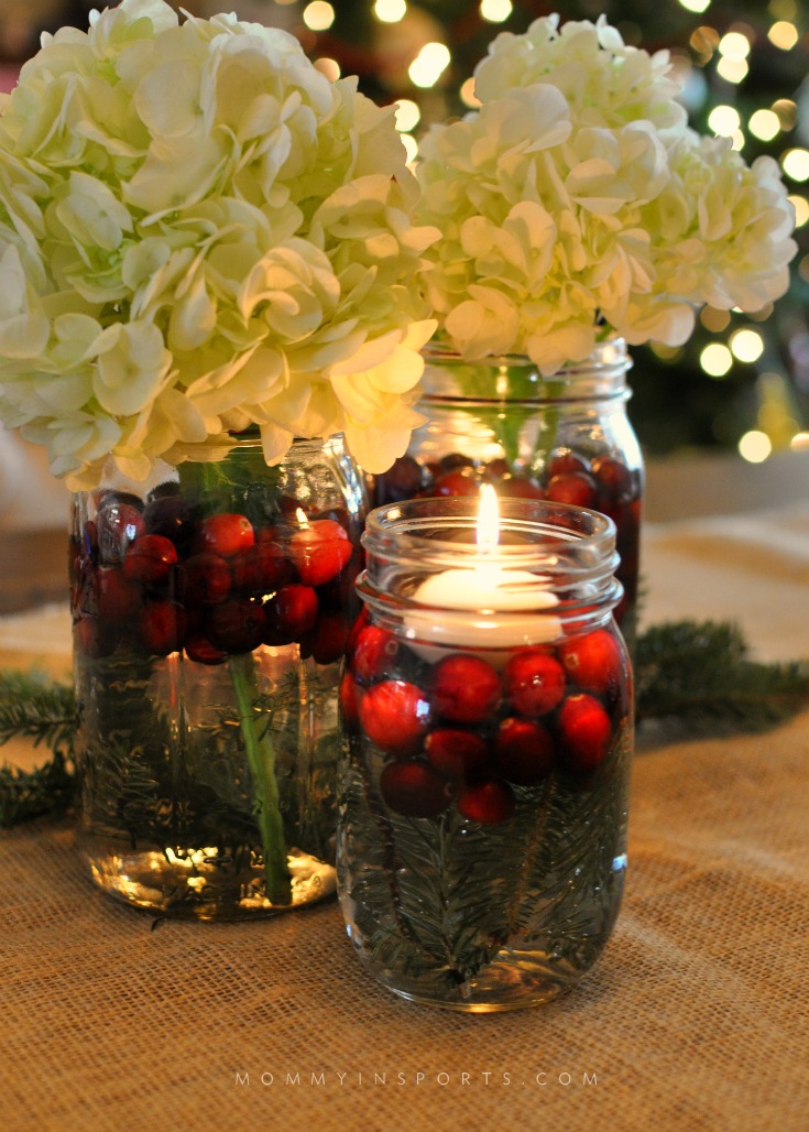 holiday centerpieces using pine cones