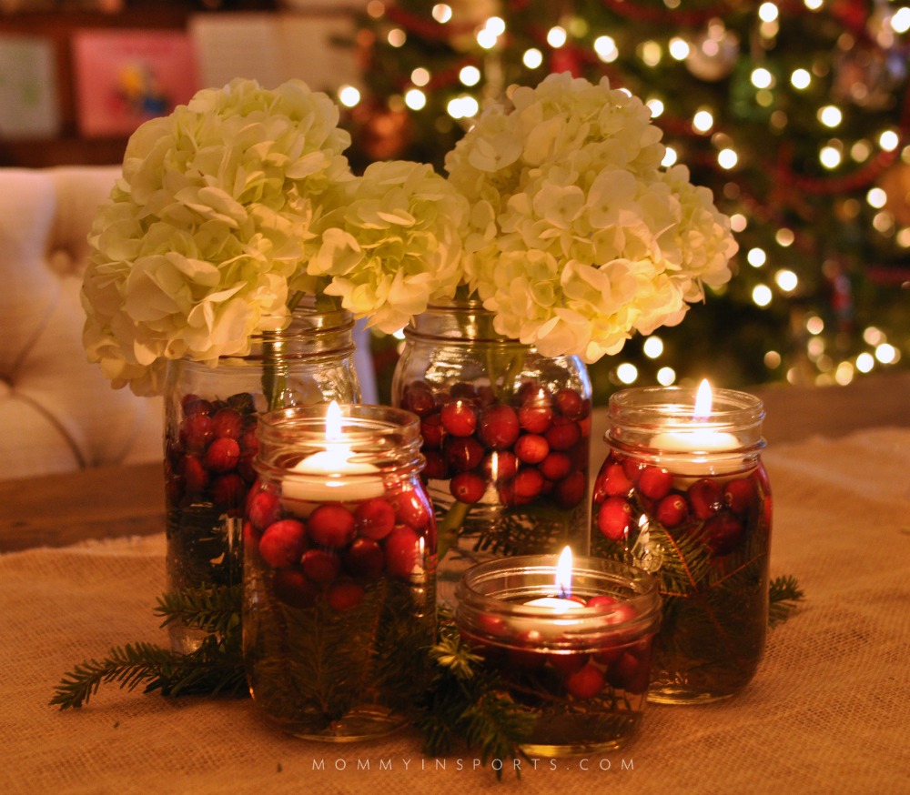 holiday centerpieces using pine cones