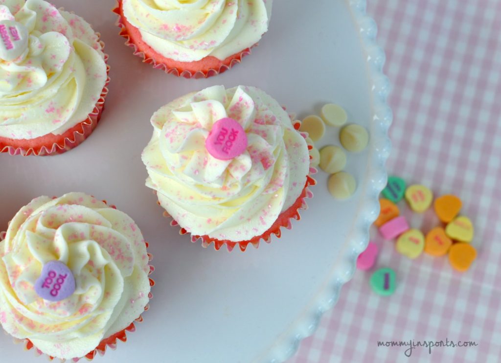 Looking for a sweet treat for Valentine's Day? Try whipping up these delish Pink Velvet Cupcakes with White Chocolate Frosting!