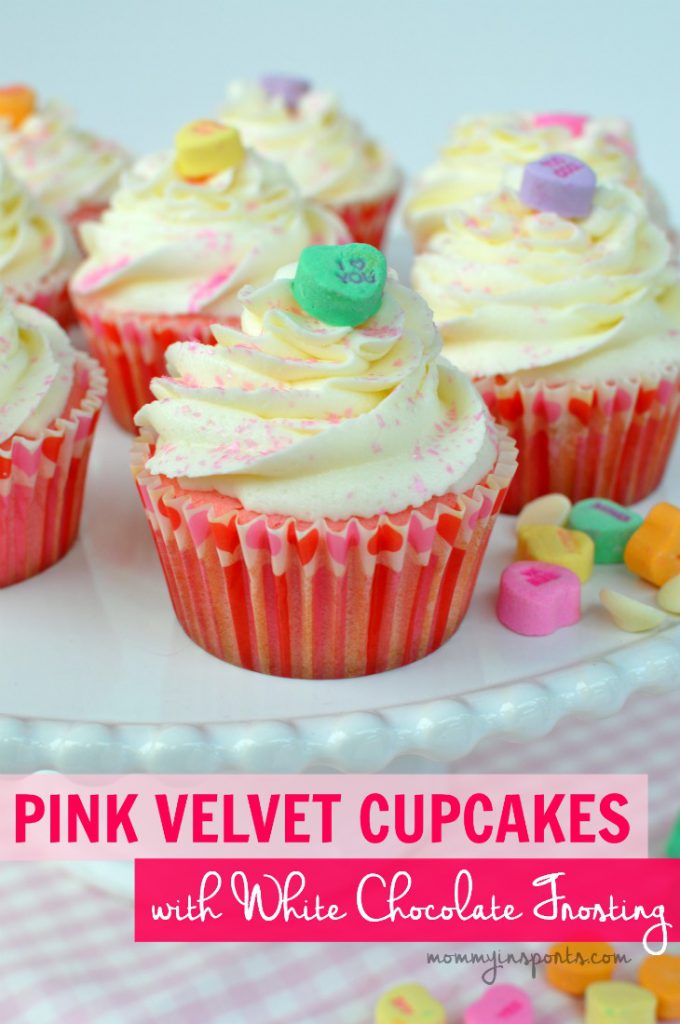 Looking for a sweet treat for Valentine's Day? Try whipping up these delish Pink Velvet Cupcakes with White Chocolate Frosting!