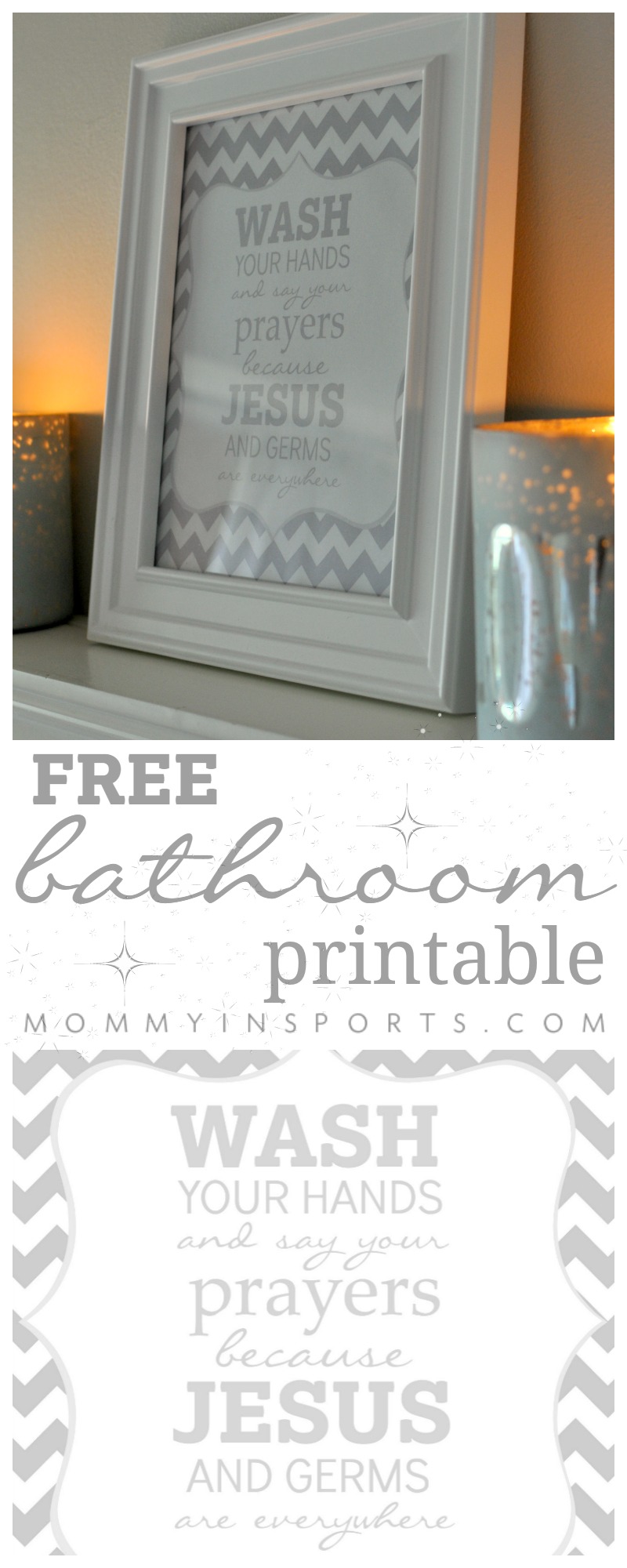 Looking for a cute printable to dress up your kids bathroom? They won't forget to wash their hands with this hanging near their sink! Print out this FREE bathroom printable now!