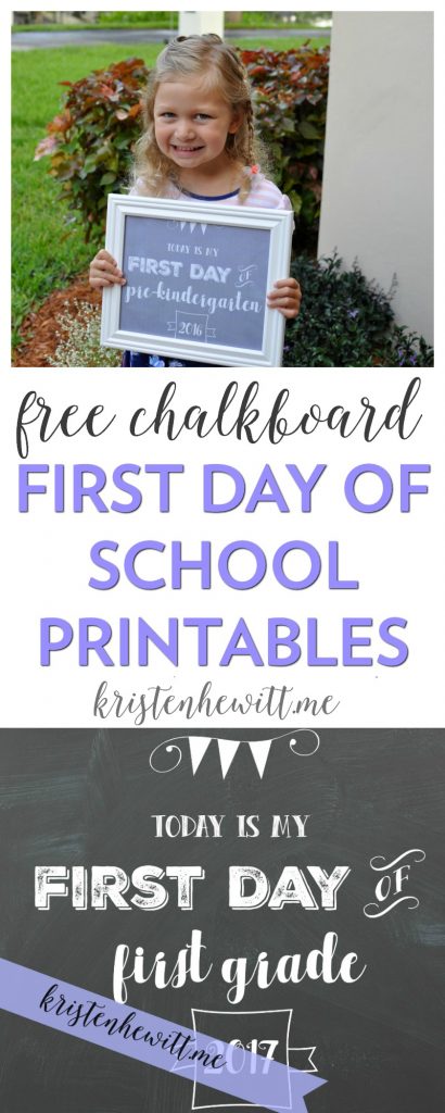 FREE Chalkboard First Day of School Printables - Kristen Hewitt