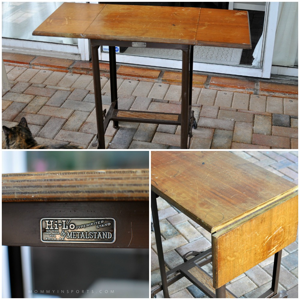 Upcycle a vintage typewriter table into a super cute kid's desk in an afternoon. Don't spend big bucks when you can make something old beautiful and new again! The perfect project, this DIY upcycled vintage typewriter table!