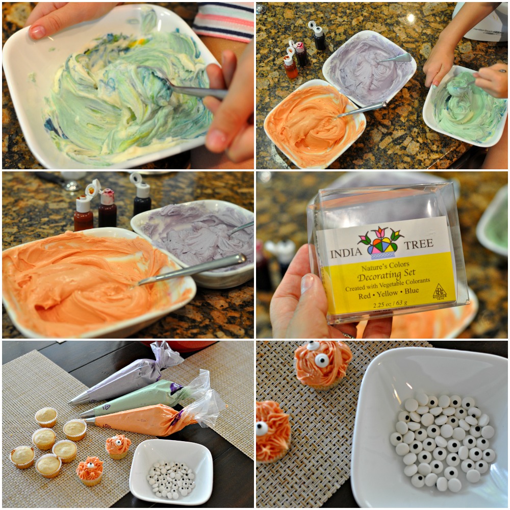 Looking for a scary treat that isn't full of harmful chemicals? Try these natural food dye monster cupcakes, which are so easy to make your kids can do them! There's no wrong way to create a monster!