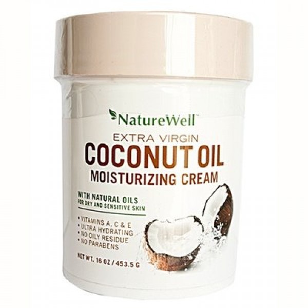 naturewell extra virgin coconut oil moisturizing cream 16 oz 3884040 1