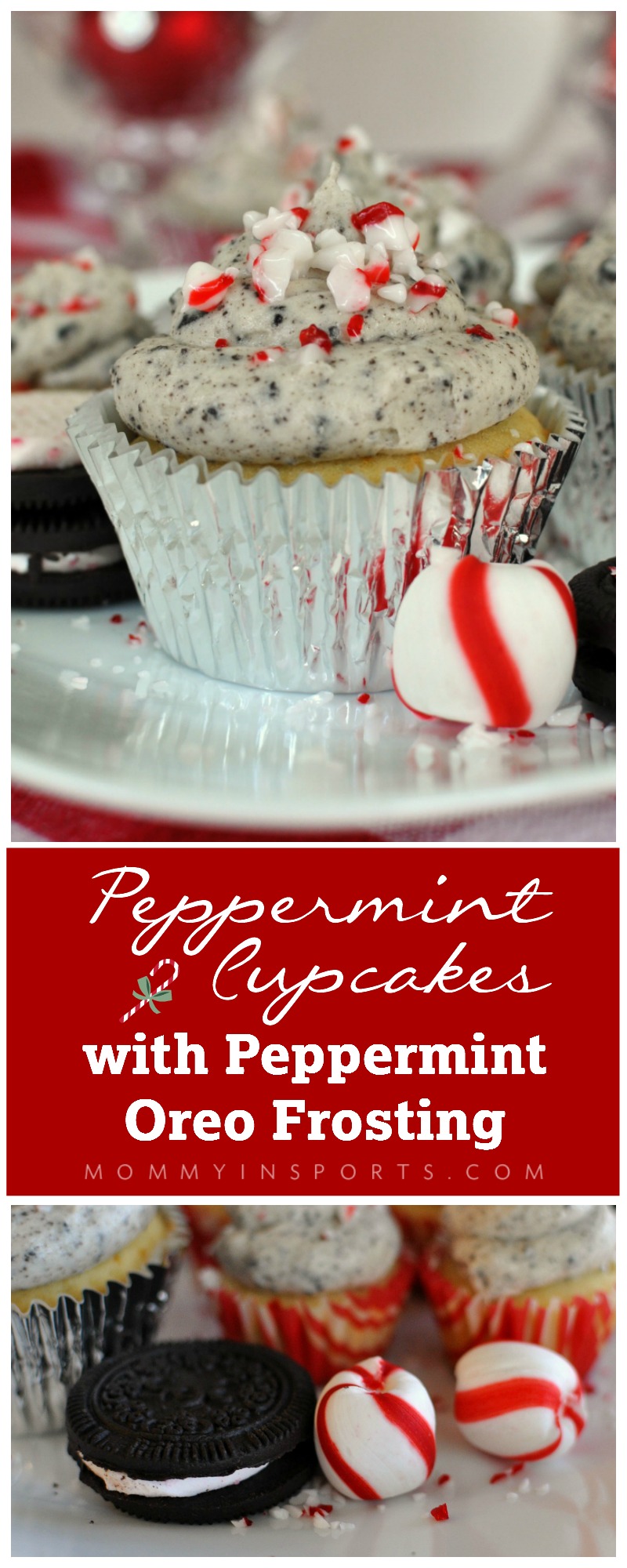 Looking for the perfect vanilla peppermint cupcakes recipe? Try these with some homemade peppermint Oreo frosting! Will spice up any holiday party!