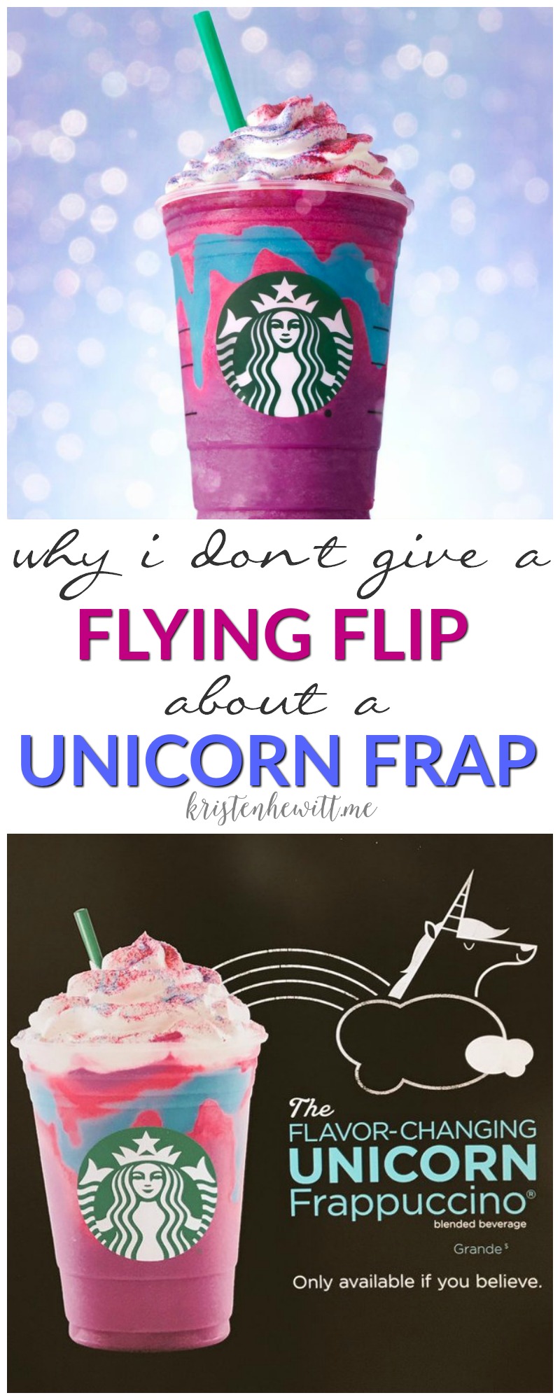 Do you buy into the Starbucks hype about the new Unicorn Frappucino? I don't. Read why I don't give a flying flip about the Unicorn Frap!