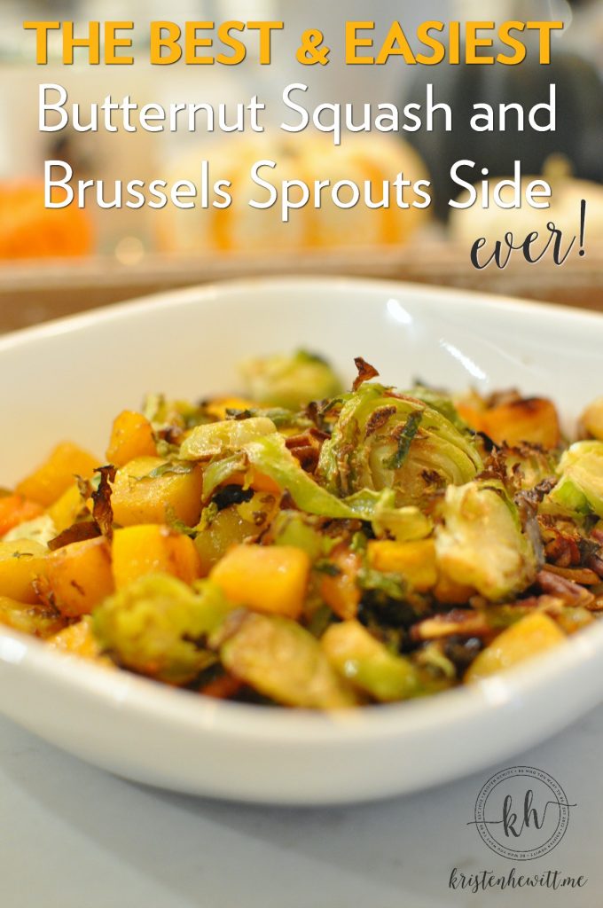 Looking for a new side or meal that is filling, simple and DELISH? Seriously, this is the easiest and best butternut squash and brussels sprouts side ever!