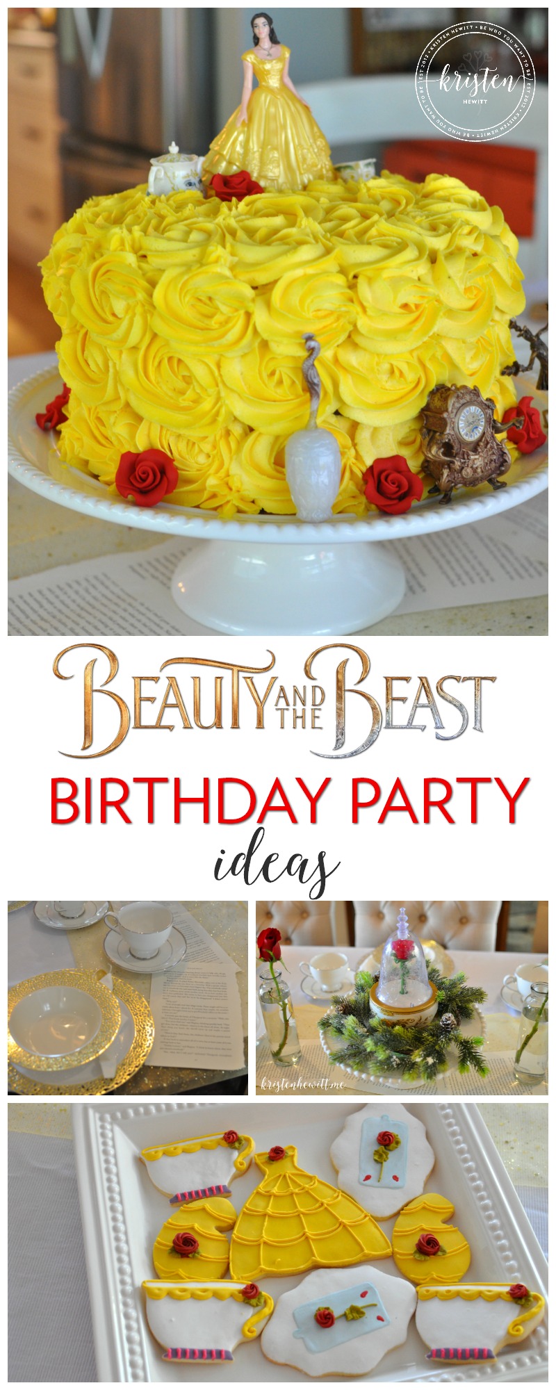 Are you throwing a Beauty and the Beast themed birthday party? Think outside the box and make it a fun tea party! What little Belle & Beast fans wouldn't love this? 