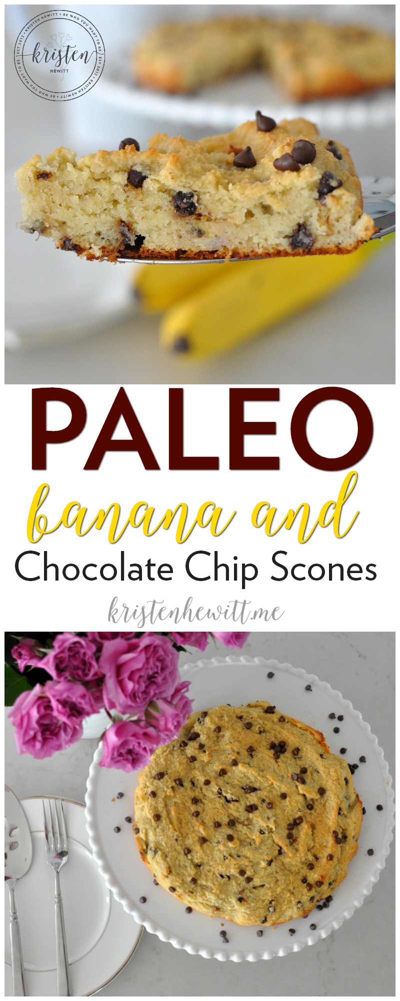 Looking for a new paleo scones recipe? Try these paleo banana chocolate chip scones. They are so easy to make and a delicious treat for breakfast!