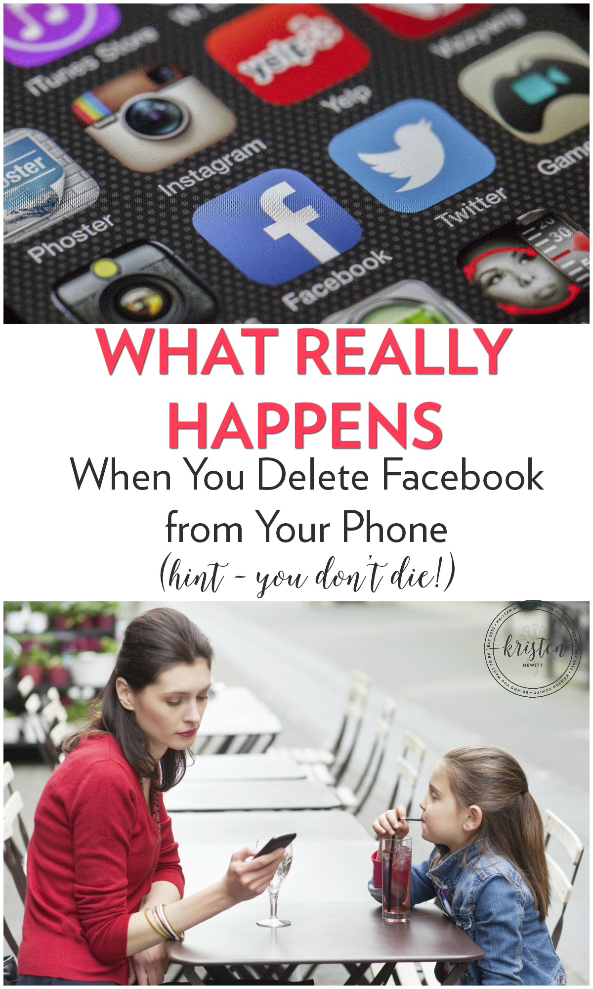 Are you tired of looking down at your phone all the time? Read what happened when one mom deleted Facebook and took back control of her life!